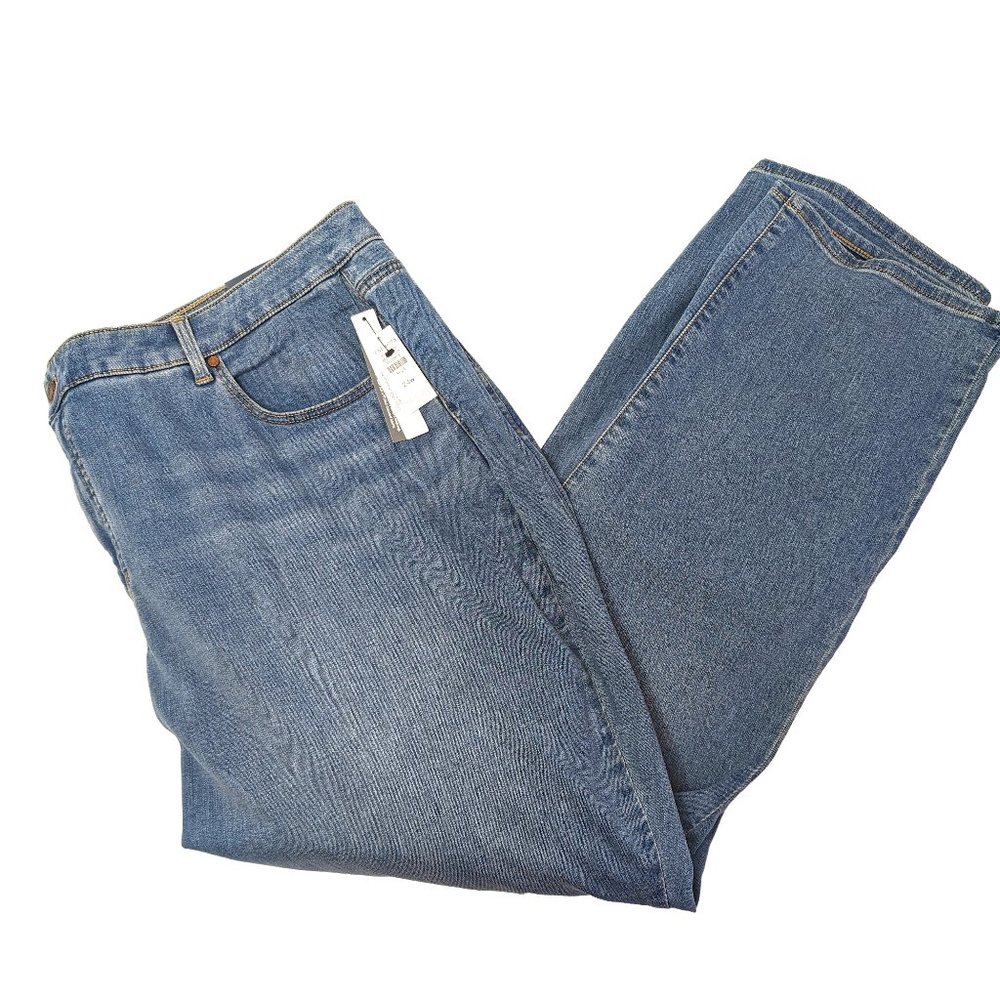 New Talbots Comfort Stretch Slimming High Waist Straight Leg Jean Women's Sz 24W